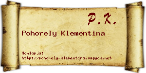 Pohorely Klementina névjegykártya